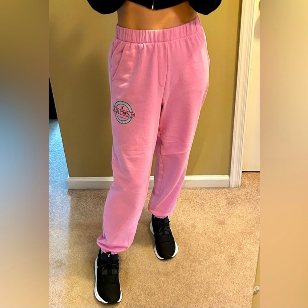 pink pacsun playboy sweatpants
